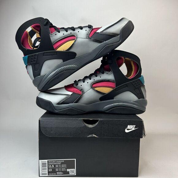 Nike Air Flight Huarache Hoop Pack “Bordeaux Grey” 2023 - Picture 3 of 5